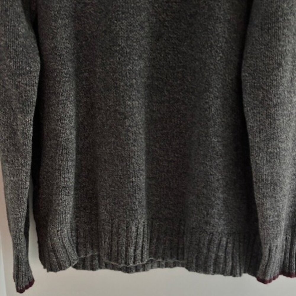 Banana Republic L Shawl Neck Sweater Gray Long Sleeve Cozy Luxe Preppy Knit - Picture 5 of 8